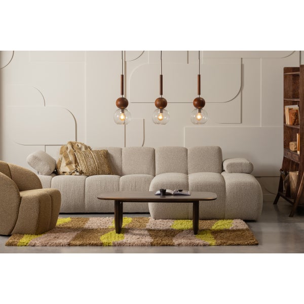 De Eekhoorn MOJO DRAAIFAUTEUIL BOUCLÉ GEEL/BRUIN MELANGE