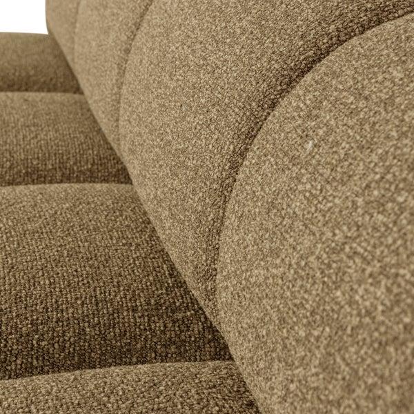 De Eekhoorn MOJO EETBANK 164 CM MET RUGLEUNING BOUCLÉ GEEL/BRUIN MELANGE