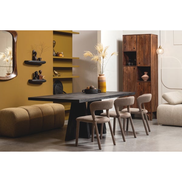 De Eekhoorn MOJO EETBANKJE 164 CM BOUCLÉ GEEL/BRUIN MELANGE