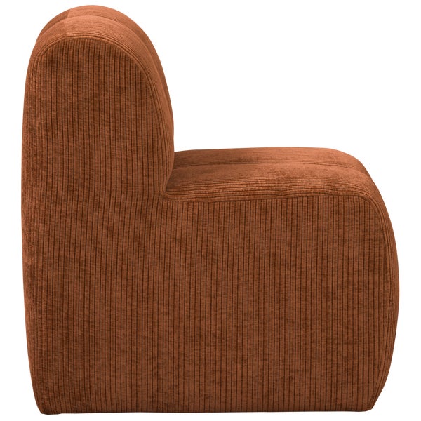 de eekhoorn MOJO EETBANKJE 84 CM MET RUGLEUNING RIBSTOF ROESTBRUIN