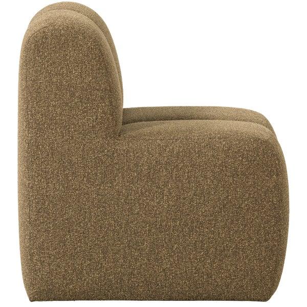 de eekhoorn MOJO EETBANKJE 84CM MET RUGLEUNING BOUCLÉ GEEL/BRUIN MELANGE