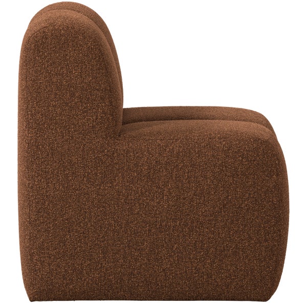 de eekhoorn MOJO EETBANKJE 84CM MET RUGLEUNING BOUCLÉ ROESTBRUIN MELANGE