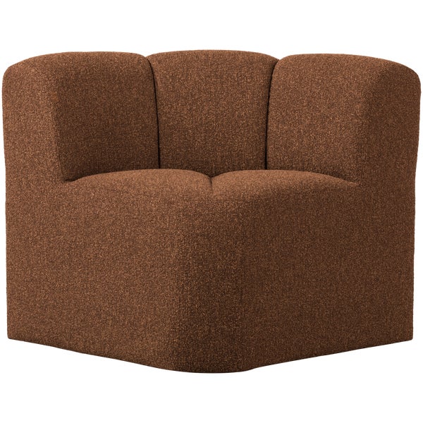 De Eekhoorn MOJO EETBANKJE HOEK MET RUGLEUNING BOUCLÉ ROESTBRUIN MELANGE