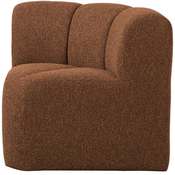 De Eekhoorn MOJO EETBANKJE HOEK MET RUGLEUNING BOUCLÉ ROESTBRUIN MELANGE