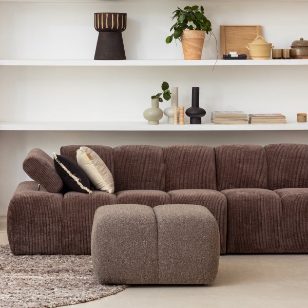 De Eekhoorn MOJO POEF 45X84X64 CM BOUCLÉ BRUIN MELANGE