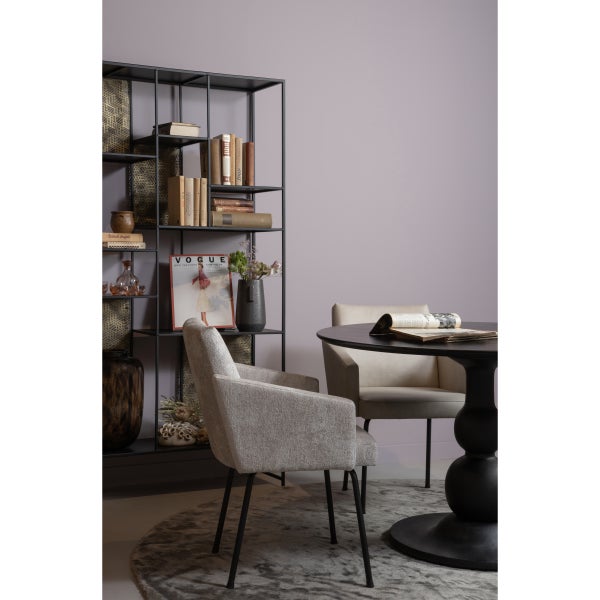 De Eekhoorn MOUNT EETKAMERSTOEL MET ARMLEUNING GROF GEWEVEN STOF NATUREL