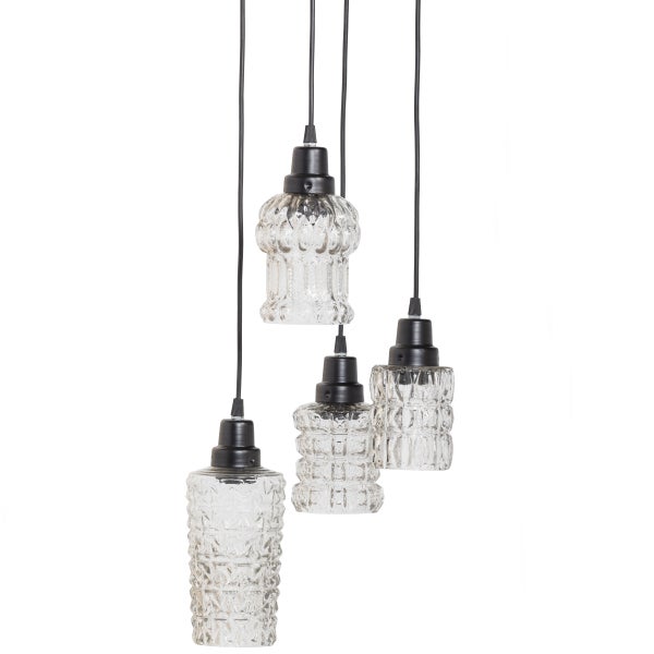 de eekhoorn MULTIPLE HANGLAMP MET 4 GLAZEN ZWART/GLAS