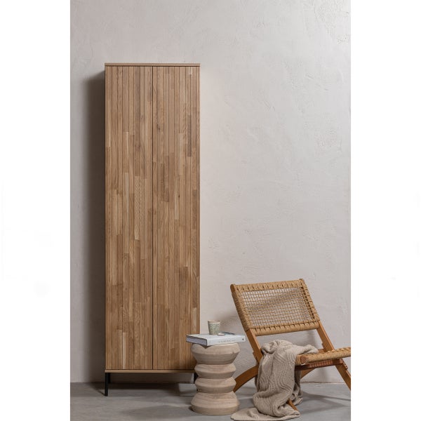 De Eekhoorn NEW GRAVURE HOGE KAST MET LADE EIKEN BLANKE LAK [fsc]