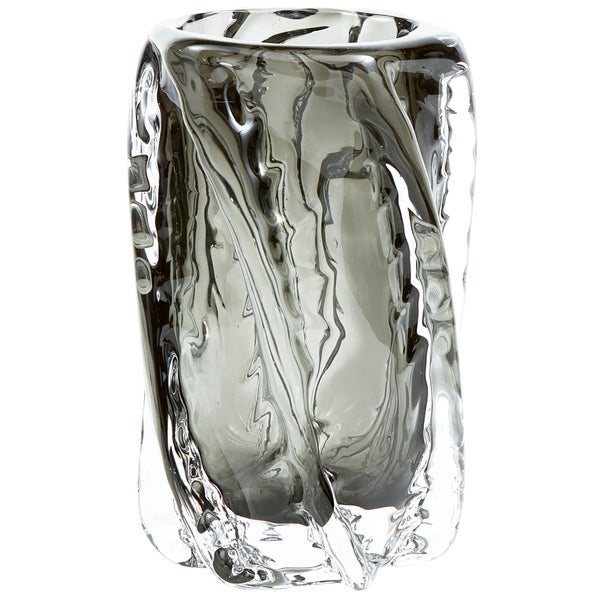 De Eekhoorn PARAGON HANDGEVORMDE VAAS GLAS ANTRACIET 21X13 CM