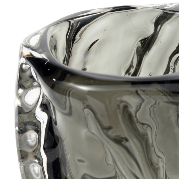 De Eekhoorn PARAGON HANDGEVORMDE VAAS GLAS ANTRACIET 21X13 CM