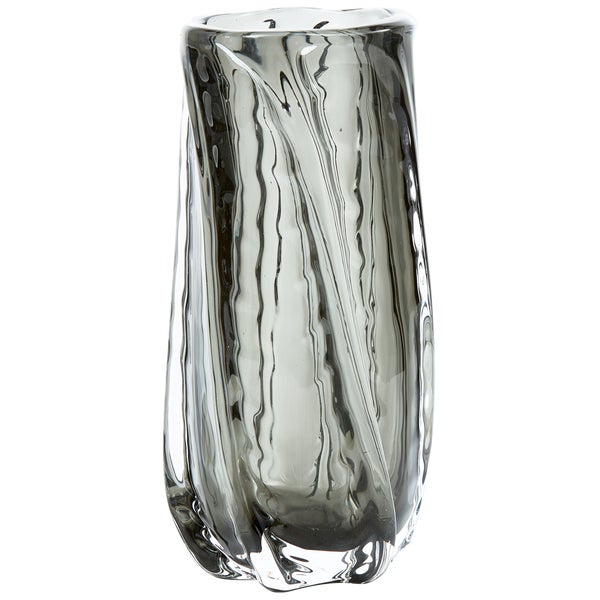 De Eekhoorn PARAGON HANDGEVORMDE VAAS GLAS ANTRACIET 27X12 CM