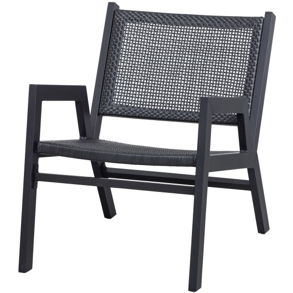 De Eekhoorn PEM TUIN FAUTEUIL MET ARMLEUNING ALUMINIUM ZWART