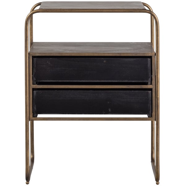 De Eekhoorn POLITE NACHTKASTJE METAAL/HOUT ANTIQUE BRASS