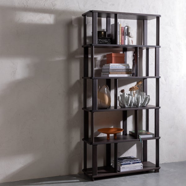 De Eekhoorn RISS BOEKENKAST EIKENHOUT MYSTIC BROWN 186X90 CM