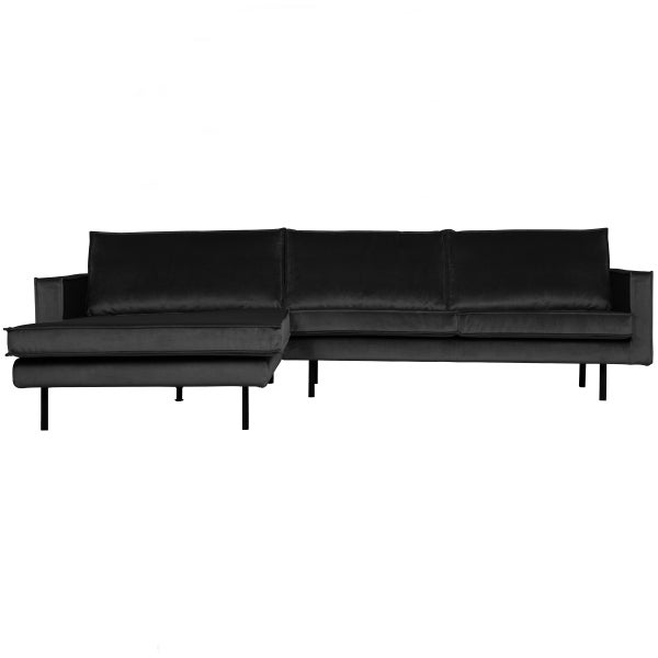 De Eekhoorn RODEO CHAISE LONGUE LINKS VELVET ANTRACIET