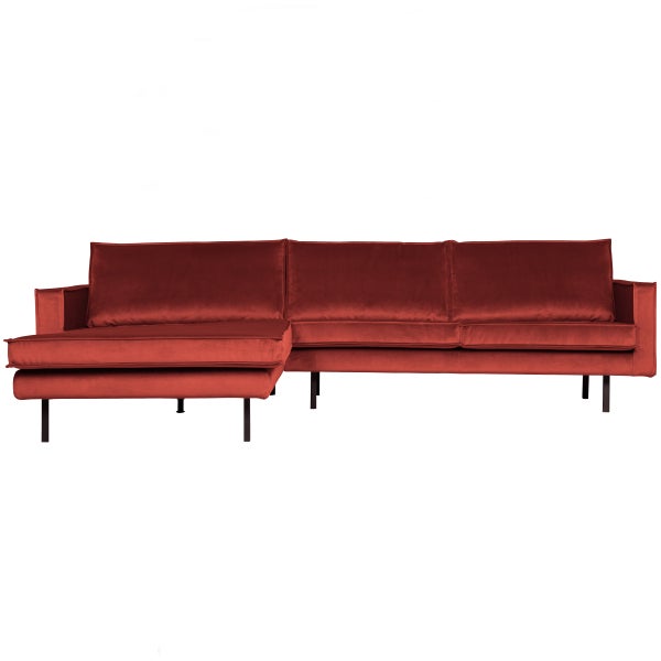 De Eekhoorn RODEO CHAISE LONGUE LINKS VELVET KASTANJE