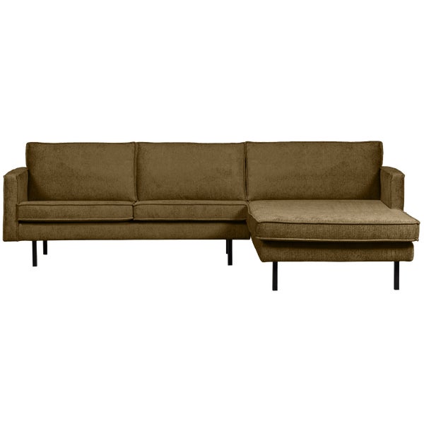 De Eekhoorn RODEO CHAISE LONGUE RECHTS STRUCTURE VELVET BRASS