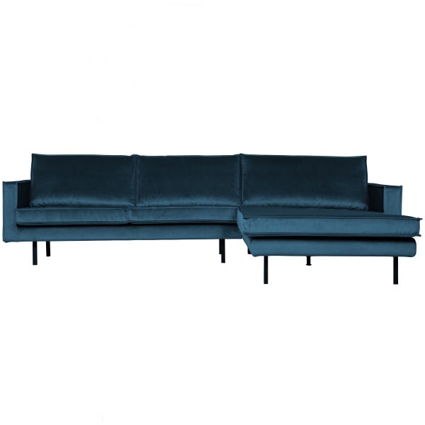 De Eekhoorn RODEO CHAISE LONGUE RECHTS VELVET BLAUW