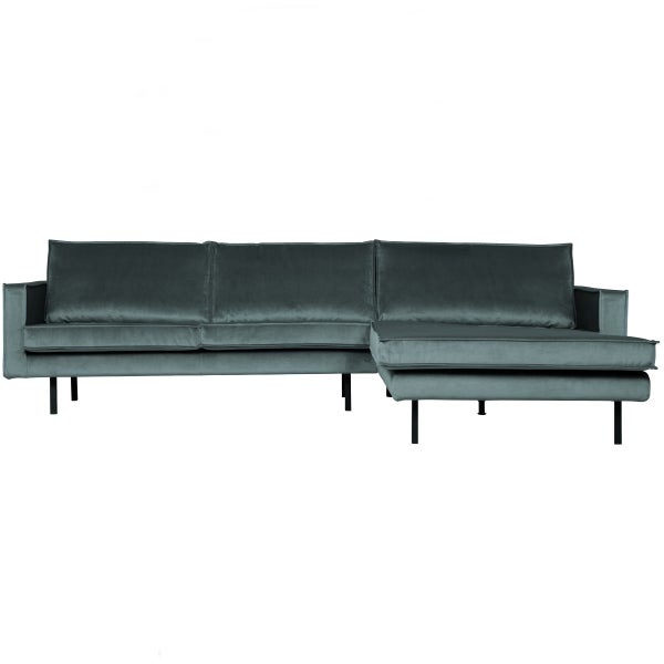 De Eekhoorn RODEO CHAISE LONGUE RECHTS VELVET GROENBLAUW