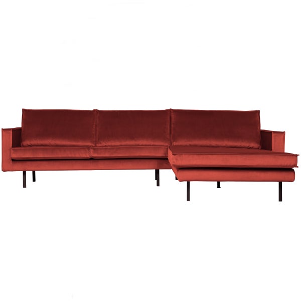 De Eekhoorn RODEO CHAISE LONGUE RECHTS VELVET KASTANJE