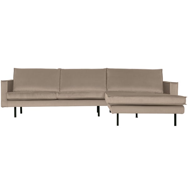 De Eekhoorn RODEO CHAISE LONGUE RECHTS VELVET KHAKI