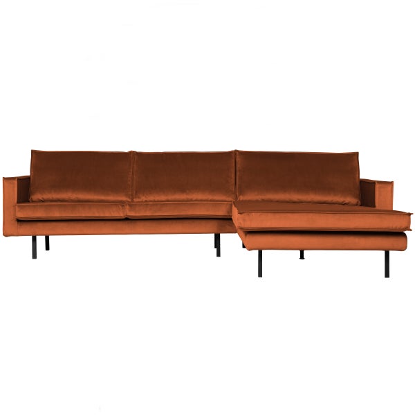 De Eekhoorn RODEO CHAISE LONGUE RECHTS VELVET ROEST