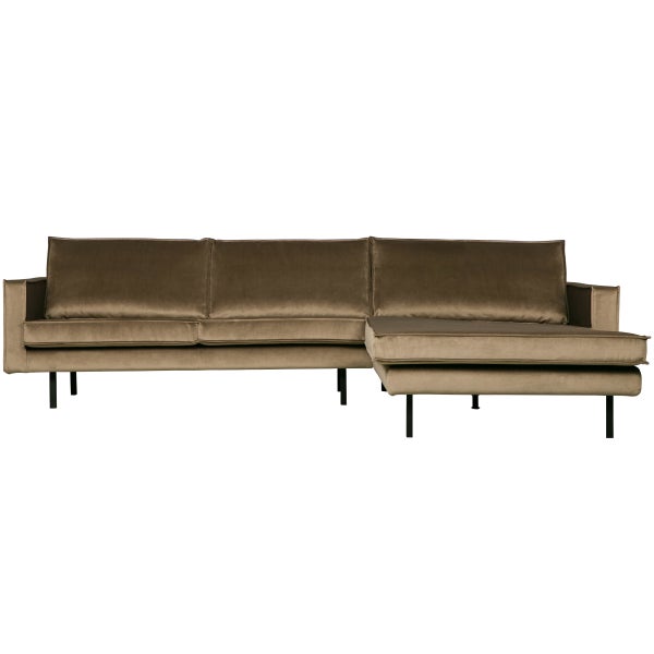 De Eekhoorn RODEO CHAISE LONGUE RECHTS VELVET TAUPE