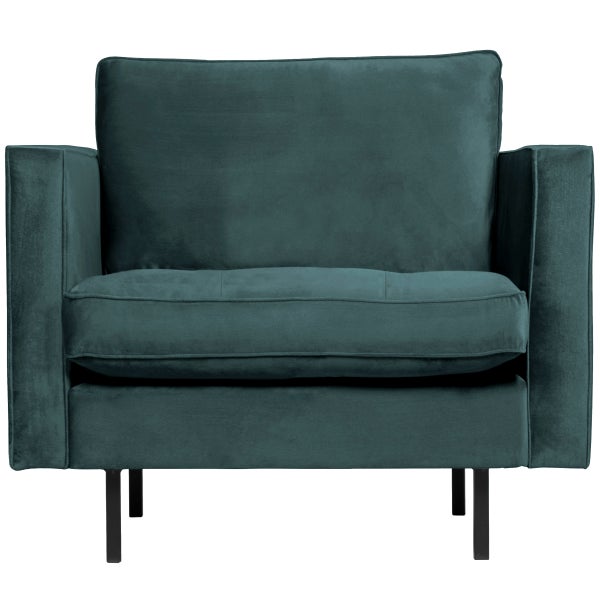 De Eekhoorn RODEO CLASSIC FAUTEUIL VELVET GROENBLAUW