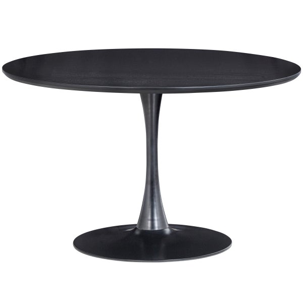 De Eekhoorn SAMMY EETTAFEL TROMPETVOET ROND MDF ZWART Ø120 CM