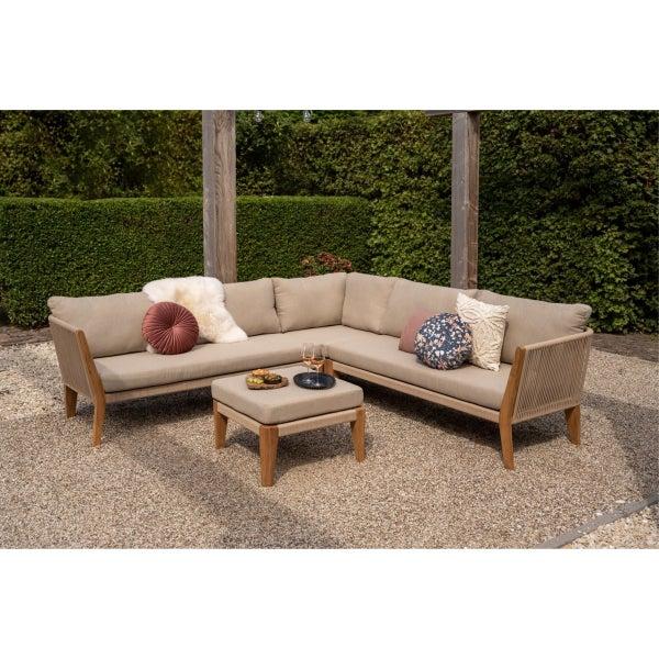 De Eekhoorn SAN REMO LOUNGESET TUIN TEAK ZAND INCL. KUSSENS