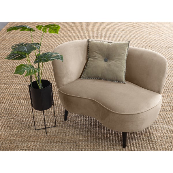 De Eekhoorn SARA LOUNGE FAUTEUIL LINKS VELVET KHAKI
