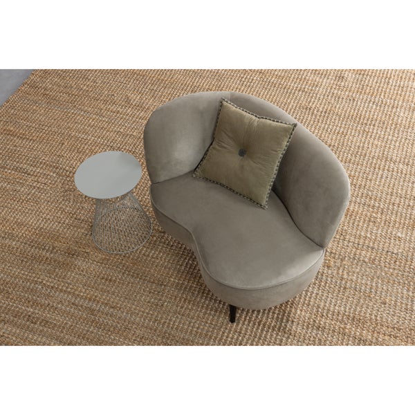 De Eekhoorn SARA LOUNGE FAUTEUIL RECHTS VELVET KHAKI
