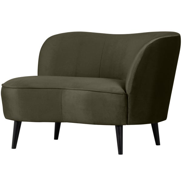 De Eekhoorn SARA LOUNGE FAUTEUIL RECHTS VELVET WARM GROEN