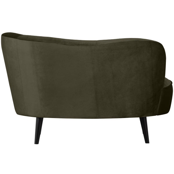 De Eekhoorn SARA LOUNGE FAUTEUIL RECHTS VELVET WARM GROEN