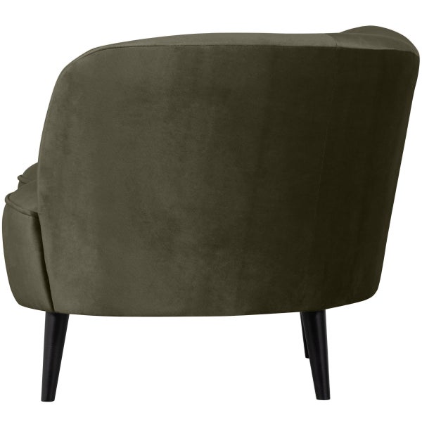 de eekhoorn SARA LOUNGE FAUTEUIL RECHTS VELVET WARM GROEN