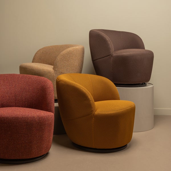 De Eekhoorn SERRA DRAAIFAUTEUIL GEWEVEN STOF CURRY MELANGE