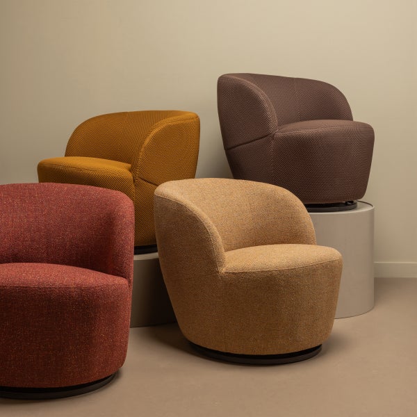 De Eekhoorn SERRA DRAAIFAUTEUIL GEWEVEN STOF CURRY MELANGE