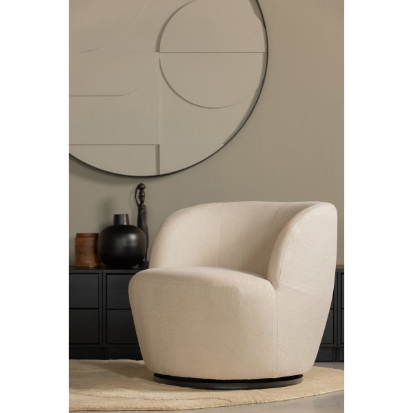 De Eekhoorn SERRA DRAAIFAUTEUIL GEWEVEN STOF OFF WHITE
