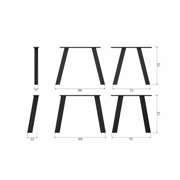 De Eekhoorn SET V 2 - HAARLEM 4-STANDEN POOT EIKEN BLACKNIGHT [fsc]