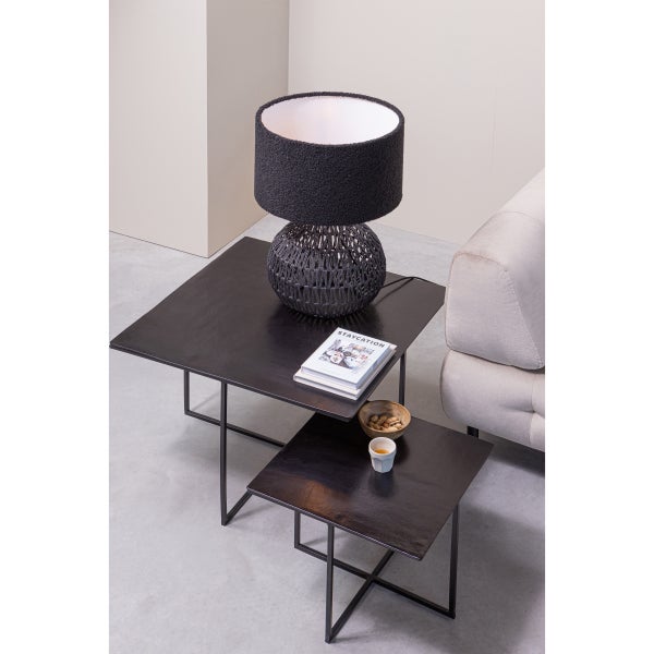 De Eekhoorn SET V 2 - OLAN BIJZETTAFELS METAAL WARM BRUIN