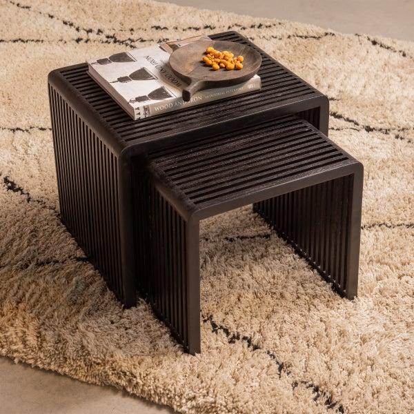 De Eekhoorn SET V 2 - WILLA BIJZETTAFELS RECYCLED TEAK ZWART