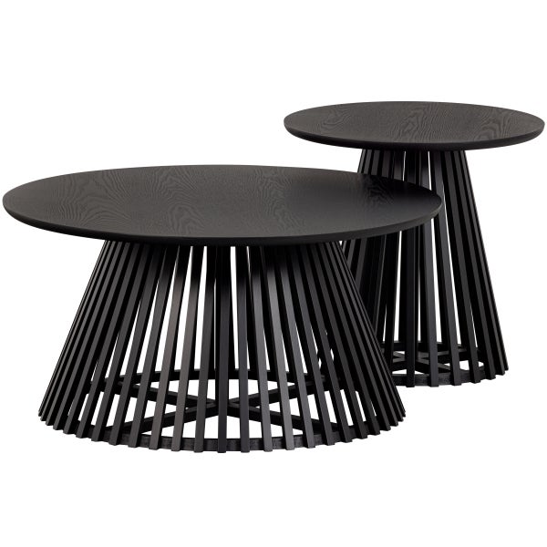 de eekhoorn SLATS HIGH BIJZETTAFEL HOUT ZWART 48xØ50