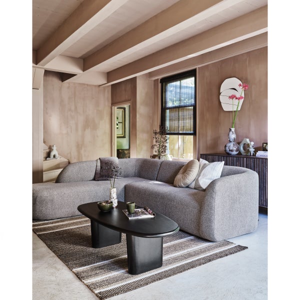 De Eekhoorn SLOPING HOEKBANK LINKS LICHTBRUIN MELANGE