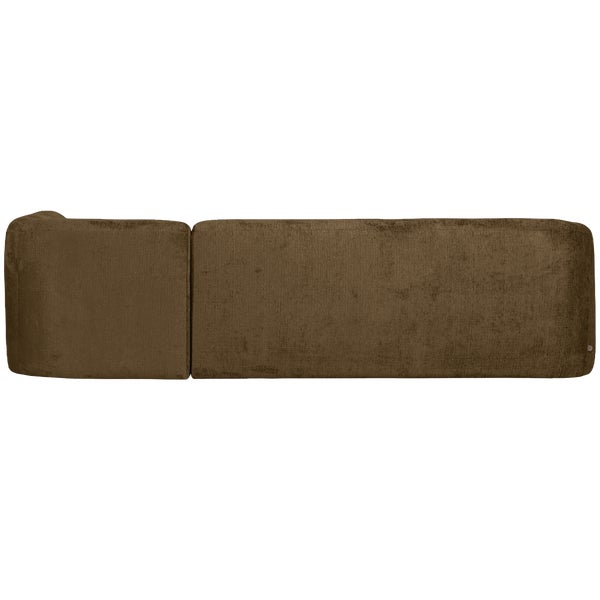 De Eekhoorn SLOPING HOEKBANK RECHTS STRUCTURE VELVET BRASS