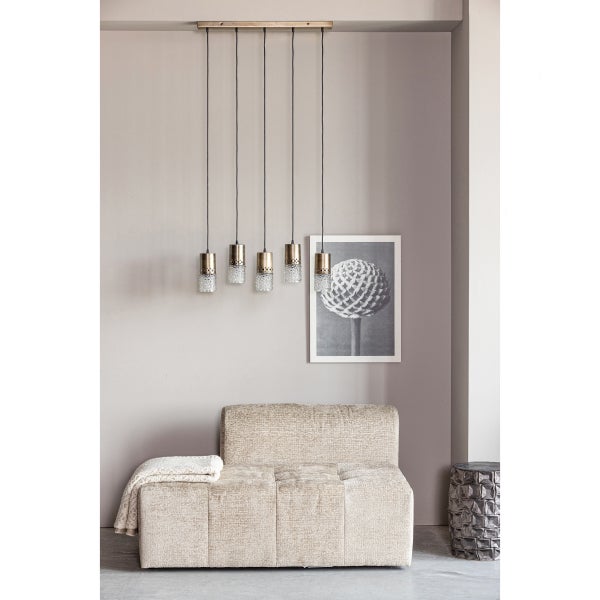 De Eekhoorn SPRINKLE HANGLAMP 5 LAMPEN GLAS ANTIQUE BRASS