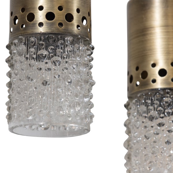 De Eekhoorn SPRINKLE HANGLAMP 5 LAMPEN GLAS ANTIQUE BRASS