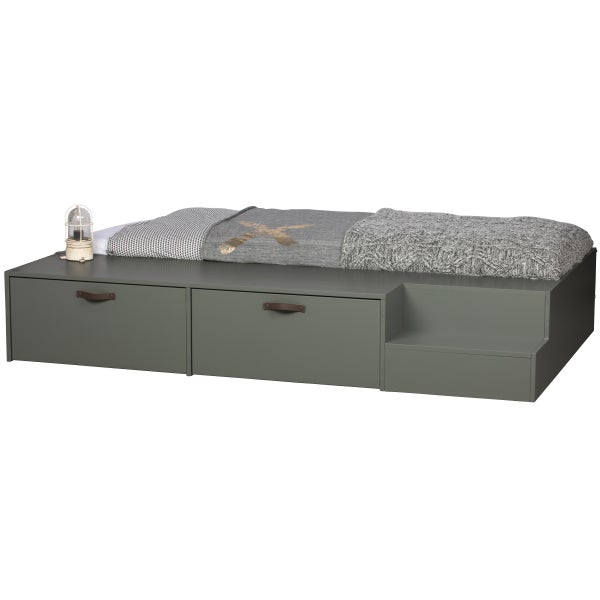 De Eekhoorn STAGE BED + LADES GRENEN SOAP 80X200CM EXCL LATTENBODEM[fsc]