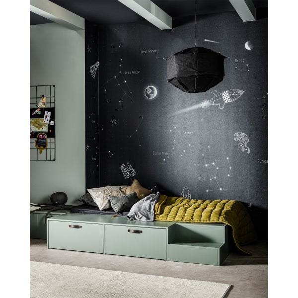 De Eekhoorn STAGE BED + LADES GRENEN SOAP 80X200CM EXCL LATTENBODEM[fsc]