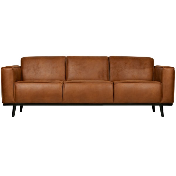 De Eekhoorn STATEMENT 3-ZITS BANK 230 CM ECOLEER COGNAC