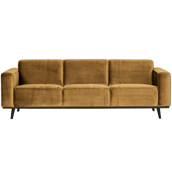 De Eekhoorn STATEMENT 3-ZITS BANK 230 CM VELVET HONINGGEEL